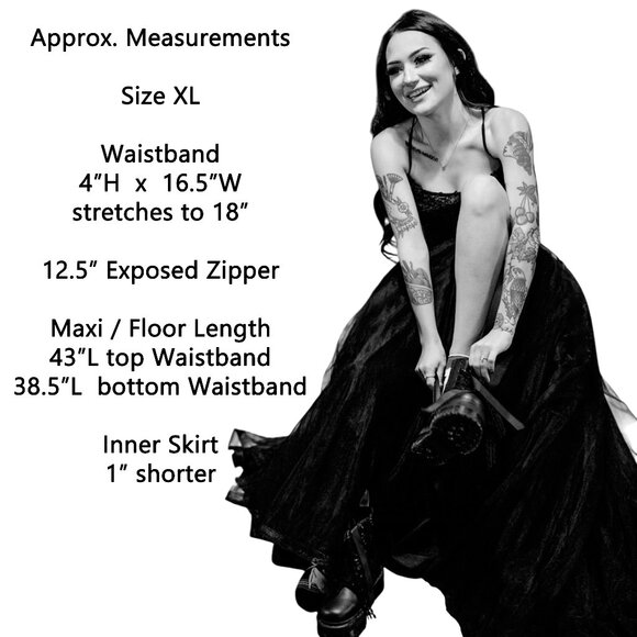 CATHERINE COATNEY ~ Black Mesh Hi-Waist Maxi Skirt ~ XL ~ RARE ~ EUC - Picture 11 of 14